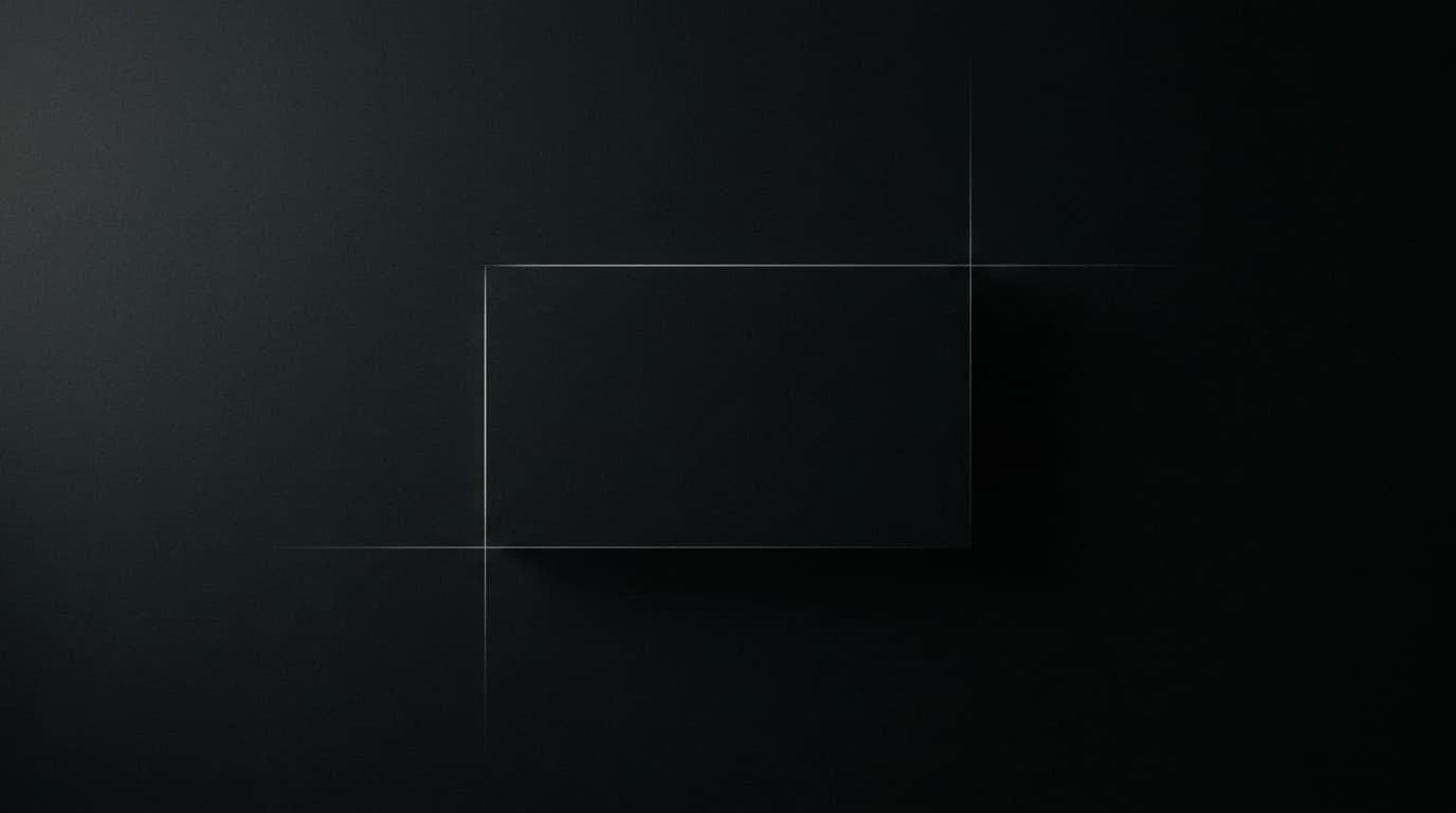 Four fine lines of light framing an empty rectangle on a dark plane.