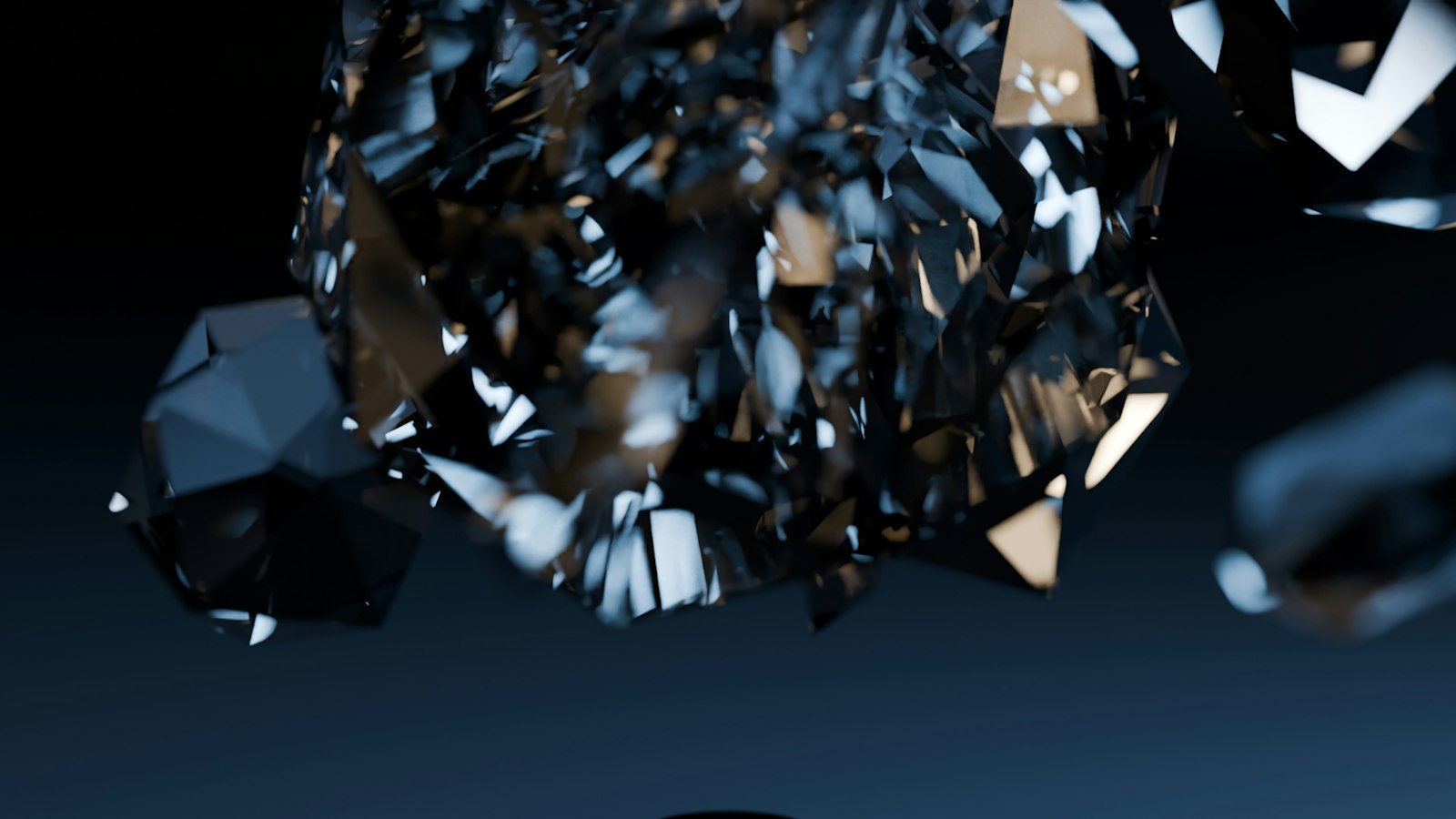 Shards of dark glass